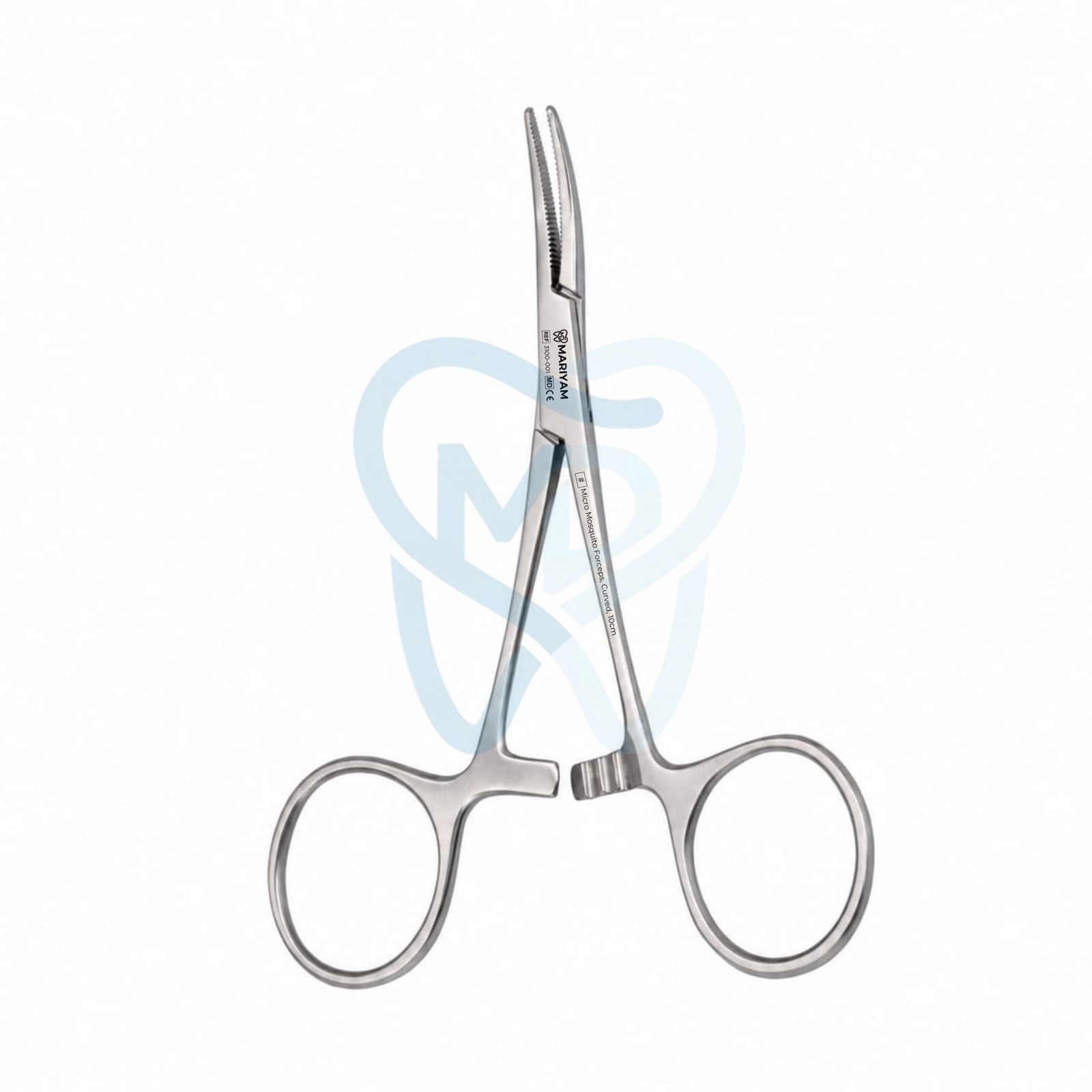 3100-001 Micro Mosquito Forceps, Curved, 10cm - Image 1