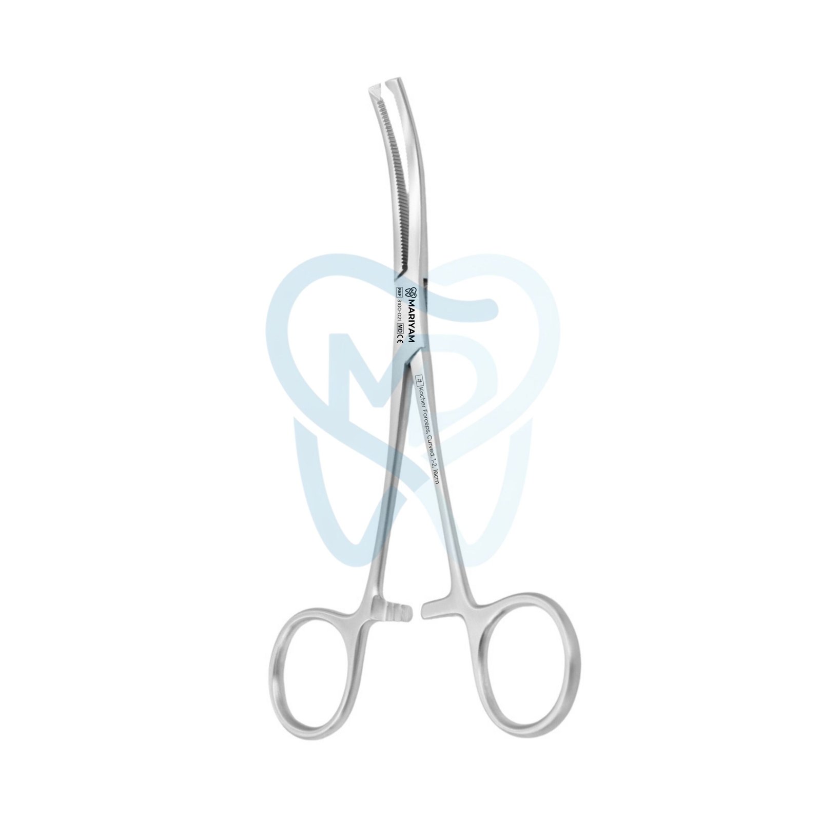 3100-021 Kocher Forceps, Curved, 1-2, 16cm - Image 1