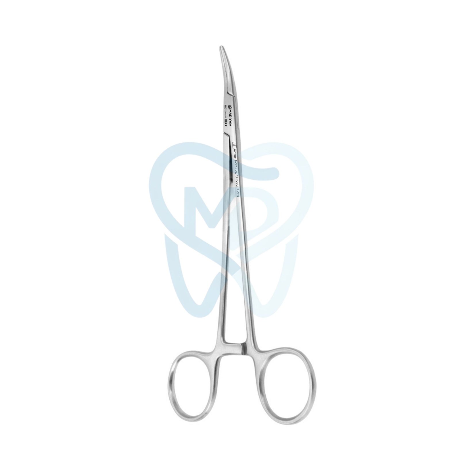 3100-029 Adson Forceps, Curved, 18cm - Image 1
