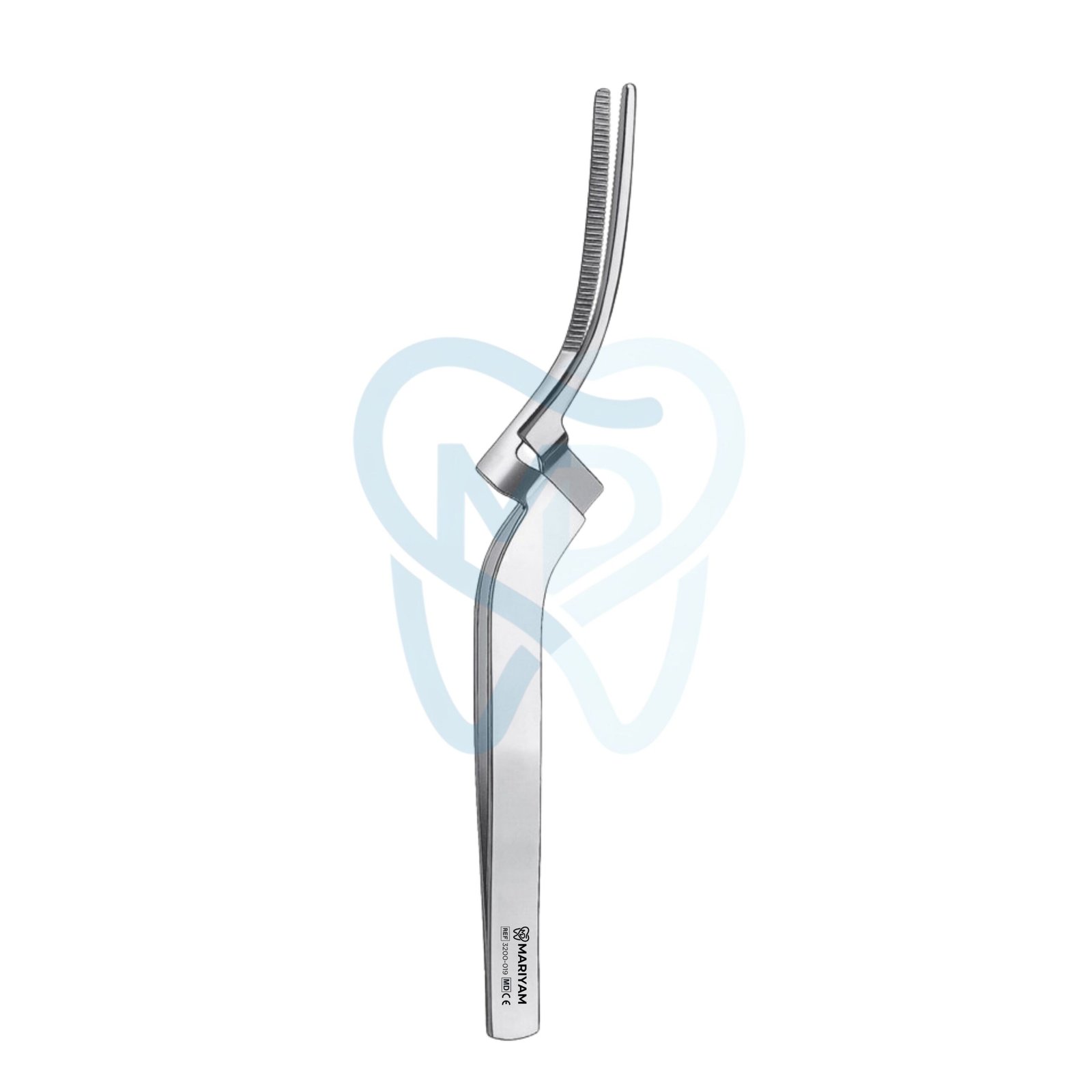 3200-019 Miller Tweezer, Serrated, Curved, 16cm - Image 1