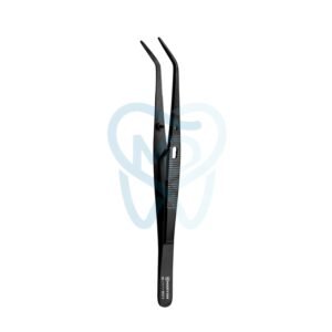 College Tweezer, Serrated, with Lock, 15cm,Black