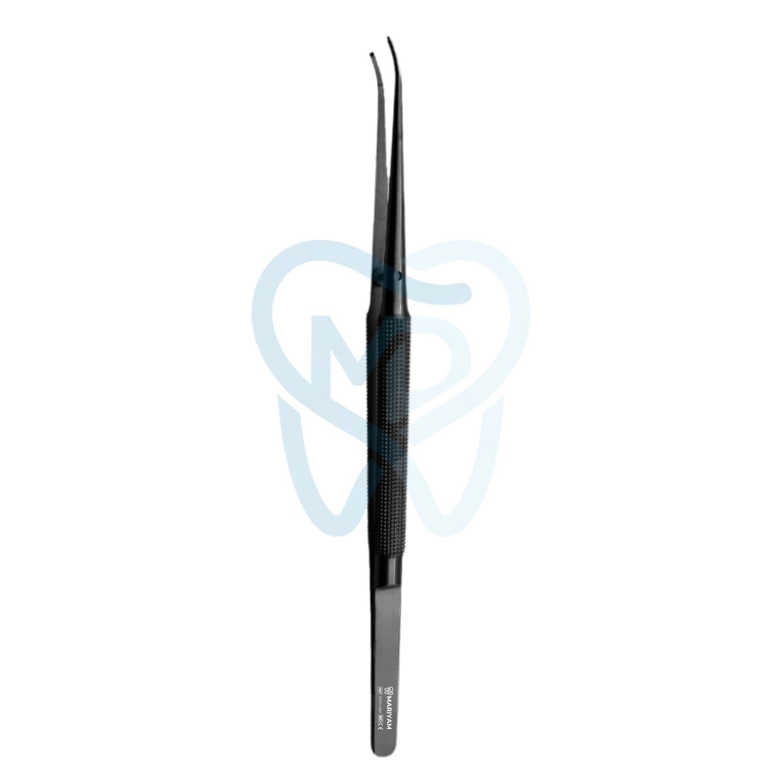3200-066 Micro Surgical Tweezer, Curved, 1-2, 18cm, Black - Image 1