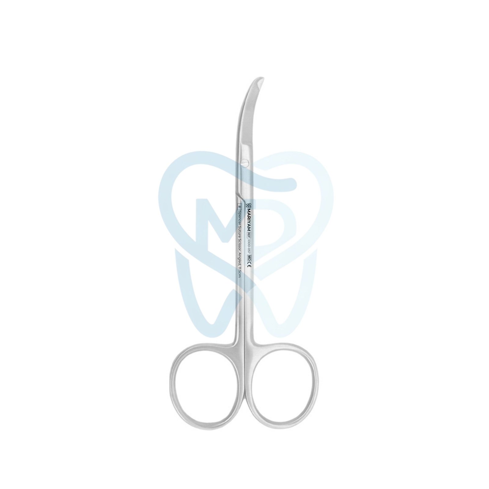 3300-057 Spencer Suture Scissor, Angled, 11.5cm - Image 1