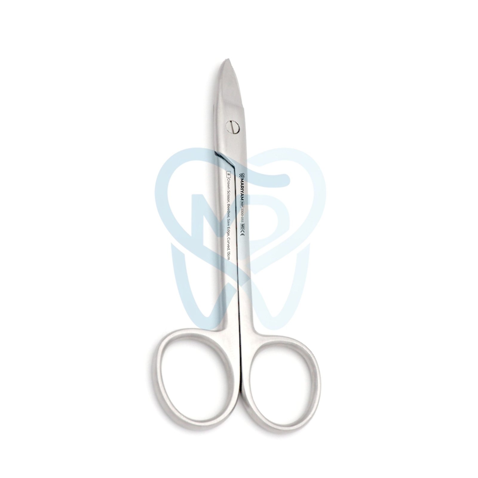 3300-061 Crown Scissor, BeeBee, Saw Edge, Curved, 13cm - Image 1
