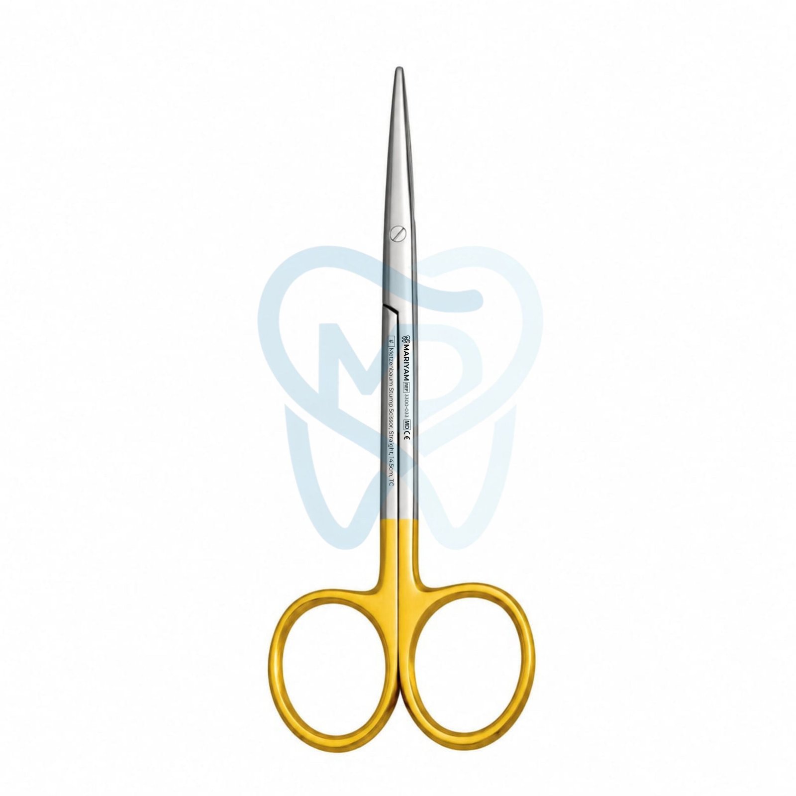 3300-33 Metzenbaum Stump Scissor, Straight, 14.5cm, TC - Image 1