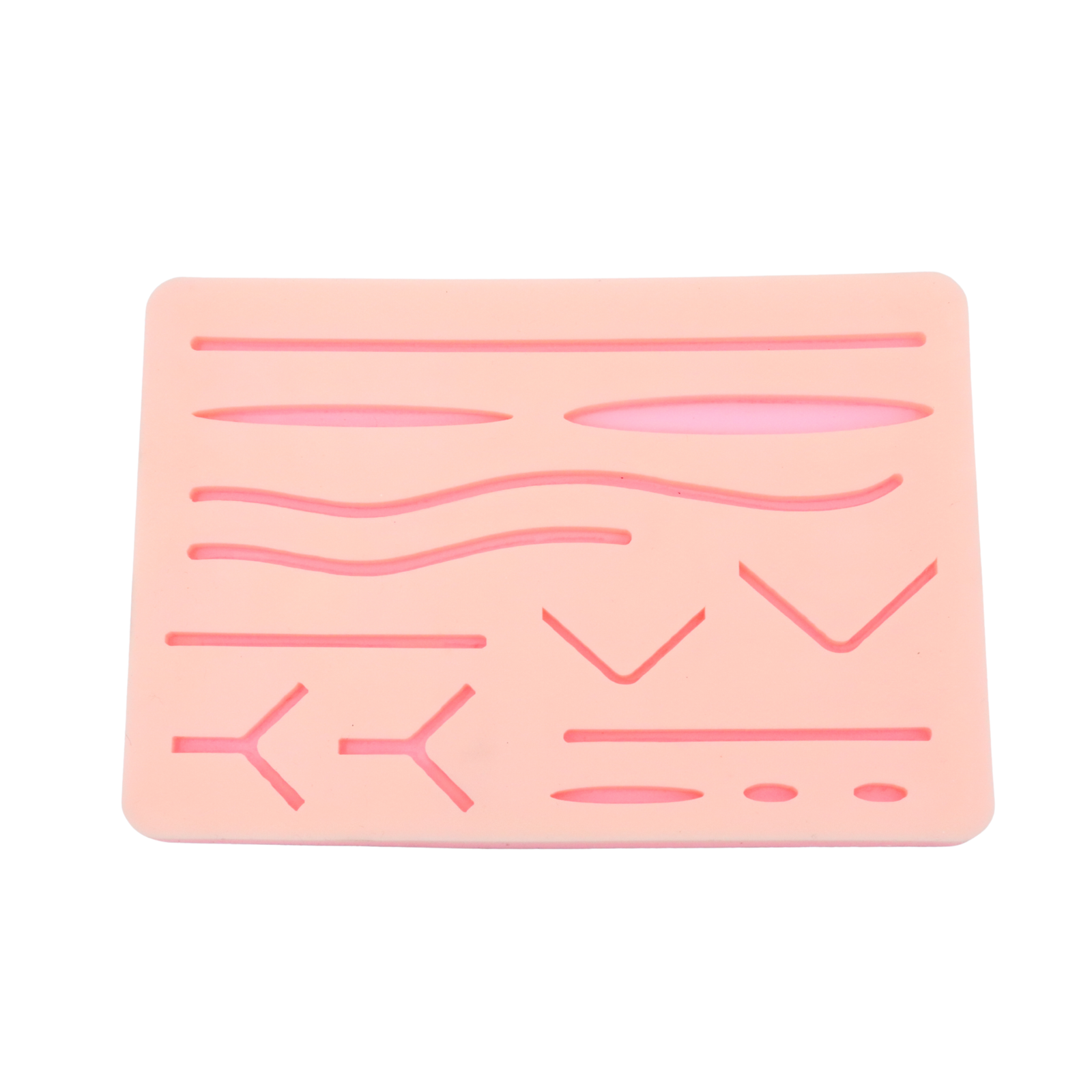 5050-014 Silicone Suture Practice Pad, 14 shapes, 175mmx120mm - Image 1