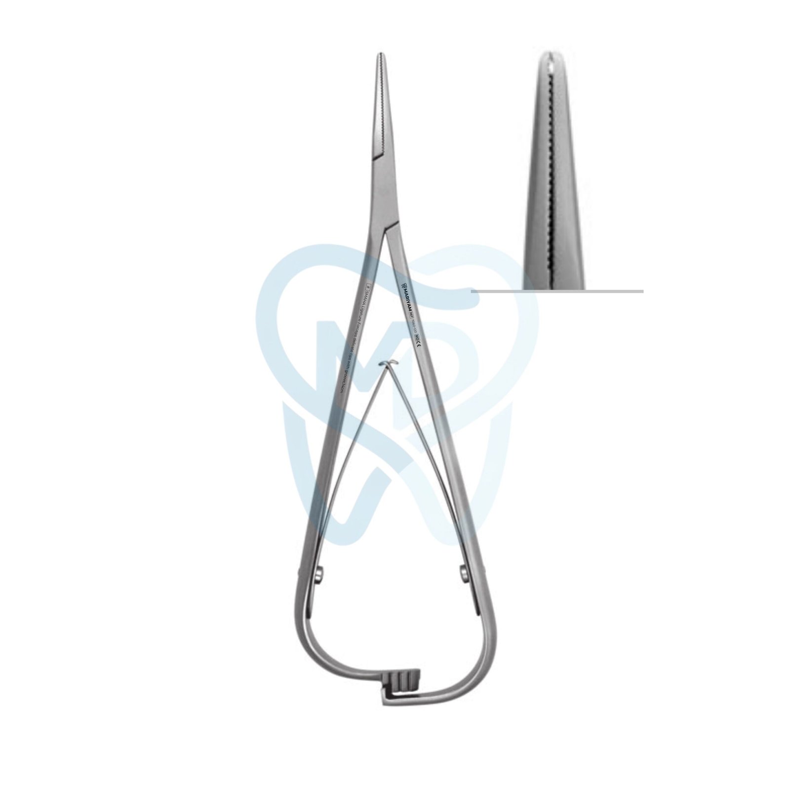7060-120 SMAHA Ligature Forceps delicate tips with groove,14cm - Image 1