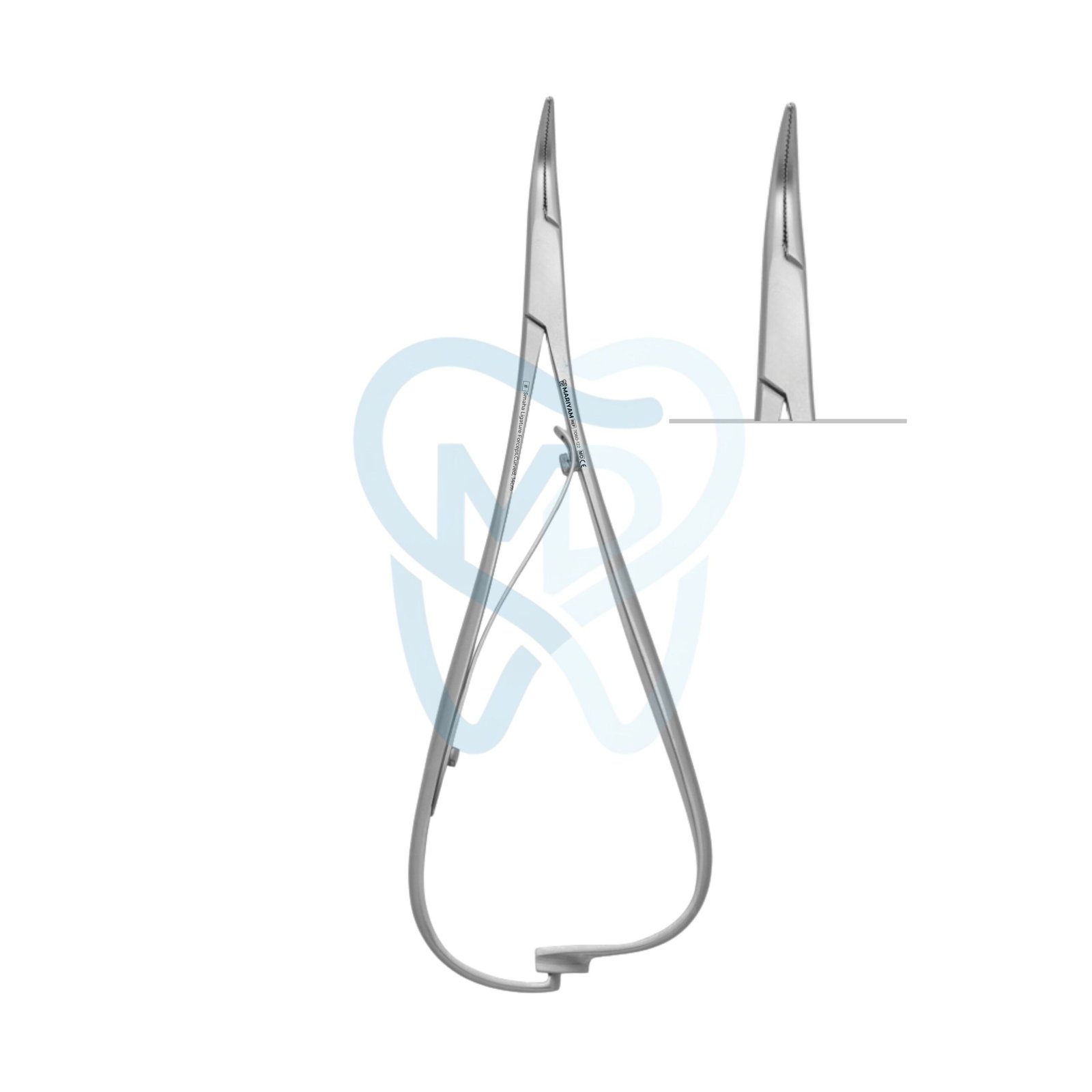 7060-122 Smaha Ligature Forceps,Curved, 14cm - Image 1