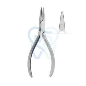 Flat Nose Plier both sides serrated,14cm