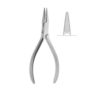 Flat Nose Plier both sides serrated,14cm