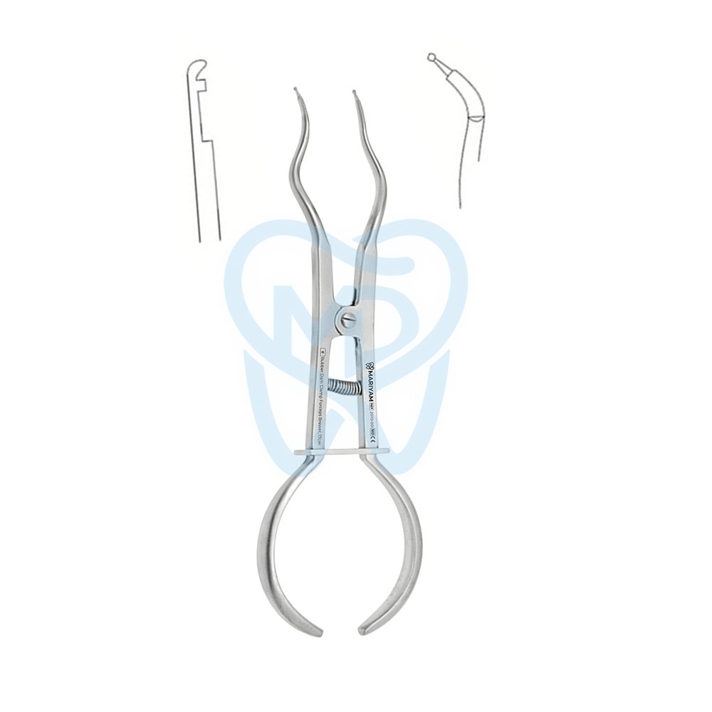 2070-001 p Rubber Dam Clamp Forceps Brewer, 17cm - Image 1