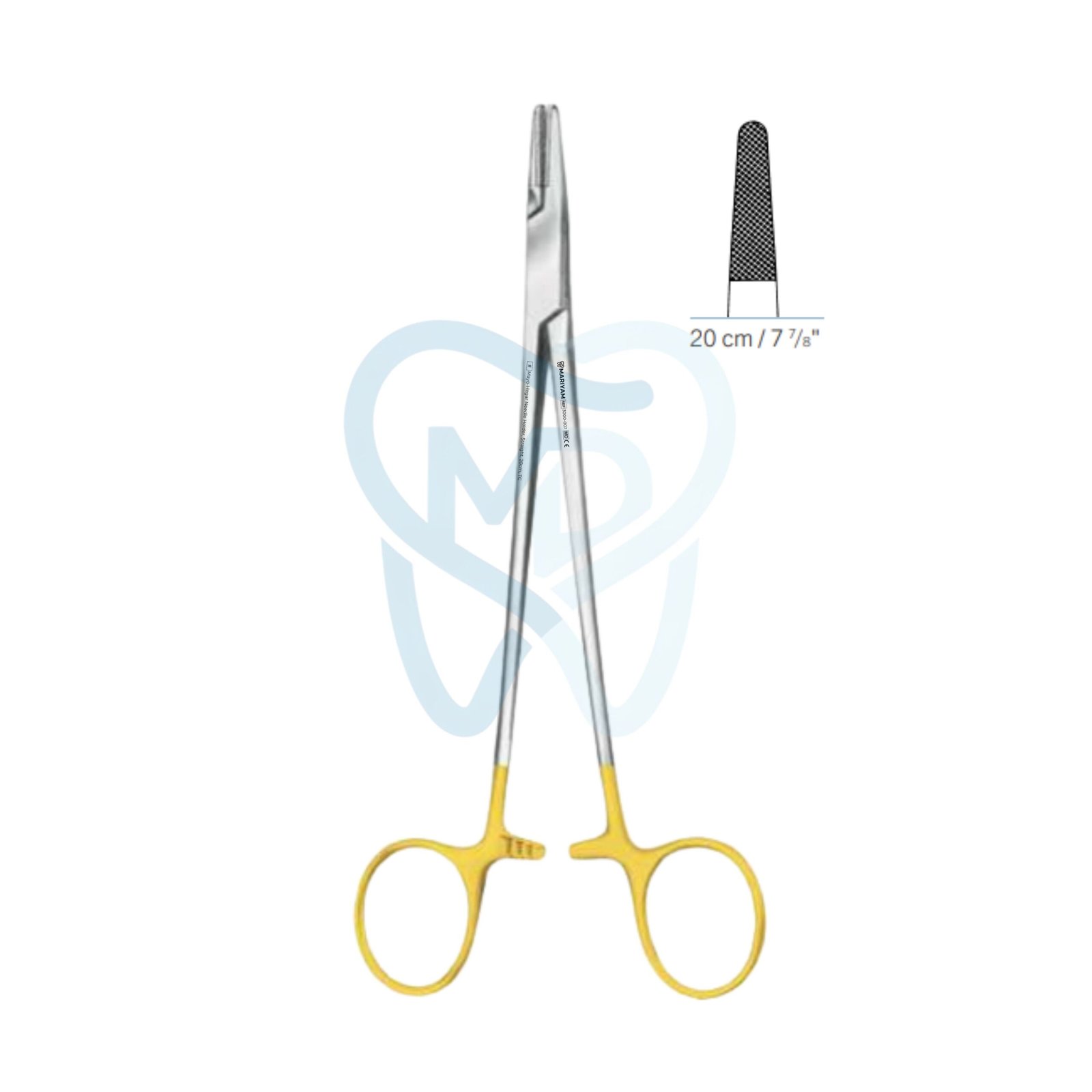 3000-007 Mayo-Hegar Needle Holder, Straight, 20cm, TC - Image 1