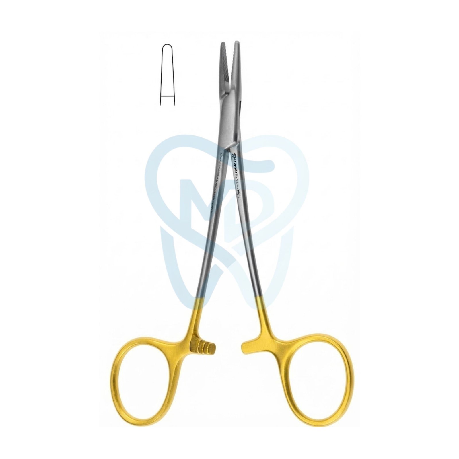 3000-014 Webster Needle Holder, Straight, Mini Profile Jaw, 13cm, TC - Image 1